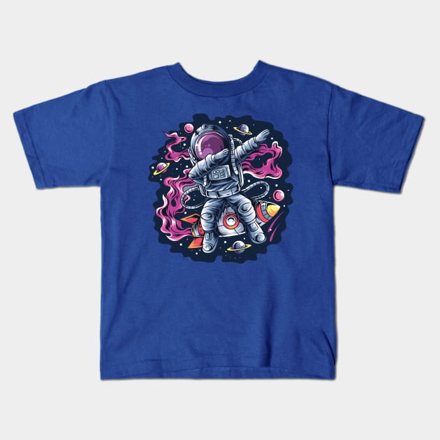 Astronaut Dabbing Kids T-Shirt by seniart